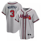 Atlanta Braves #3 Dale Murphy Player Gray BFRAILEY Home Game Stitched Jerseys