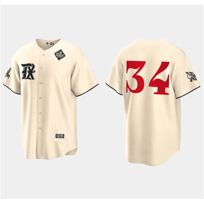 Texas Rangers #34 Nolan Ryan Cream BFRAILEY 2023 World Series City Connect Stitched Jersey
