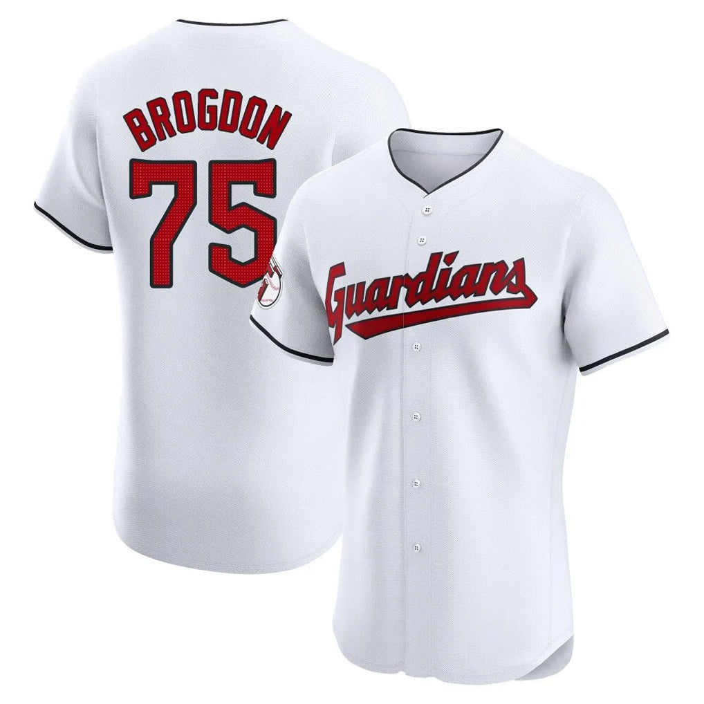Cleveland Guardians #75 Connor Brogdon Player White BFRAILEY Limited Elite Home Stitched Jerseys
