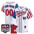 Custom Minnesota Twins America 250 Edition Vapor Premier Limited White BFRAILEY Stitched Jerseys