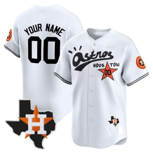 Custom Houston Astros Cactus Jack Style Vapor Premier Limited Jersey ¨C White BFRAILEY
