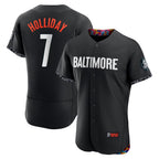 Baltimore Orioles #7 Jackson Holliday Black BFRAILEY City Connect Authentic Player Jersey