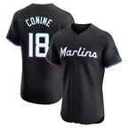 Miami Marlins #18 Griffin Conine Player Black BFRAILEY Vapor Home Limited Elite Stitched Jerseys