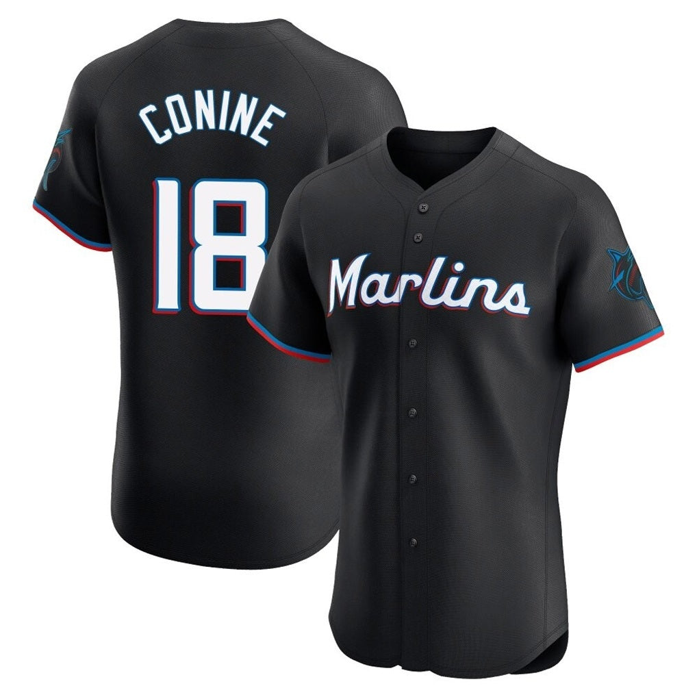 Miami Marlins #18 Griffin Conine Player Black BFRAILEY Vapor Home Limited Elite Stitched Jerseys