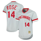Cincinnati Reds #14 Pete Rose Player Gray BFRAILEY Mitchell & Ness Throwback Cooperstown Mesh T-shirt Game Stitched Jerseys