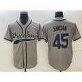 Chicago White Sox #45 Michael Jordan Grey BFRAILEY Cool Base Stitched Jersey