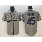 Chicago White Sox #45 Michael Jordan Grey BFRAILEY Cool Base Stitched Jersey