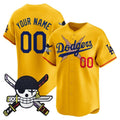 Custom Los Angeles Dodgers x One Piece Gold BFRAILEY Zoro Patch Vapor Premier Limited Jersey - Stitched