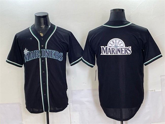 Seattle Mariners Team Big Logo 2026 Fashion Replica Black BFRAILEY Out Stitched Jersey