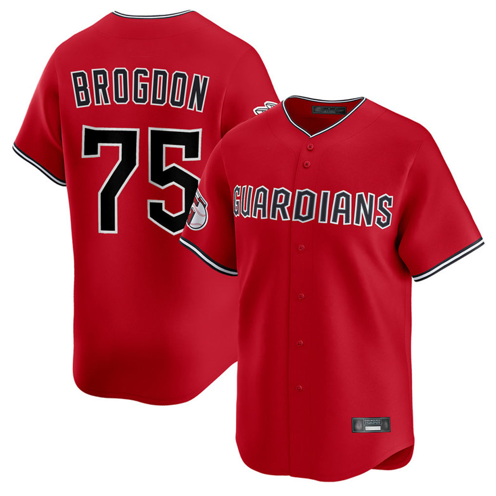 Cleveland Guardians #75 Connor Brogdon Player Red BFRAILEY Limited Home Stitched Jerseys