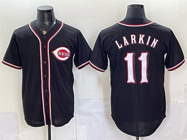 Cincinnati Reds #11 Barry Larkin 2026 Fashion Replica Black BFRAILEY Out Stitched Jersey