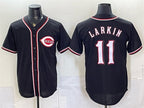 Cincinnati Reds #11 Barry Larkin 2026 Fashion Replica Black BFRAILEY Out Stitched Jersey