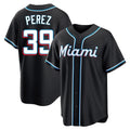 Miami Marlins #39 Eury Perez Player Black BFRAILEY Fashion Out Home Game Stitched Jerseys