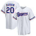 Texas Rangers #20 Ezequiel Duran White BFRAILEY Home Replica Jersey