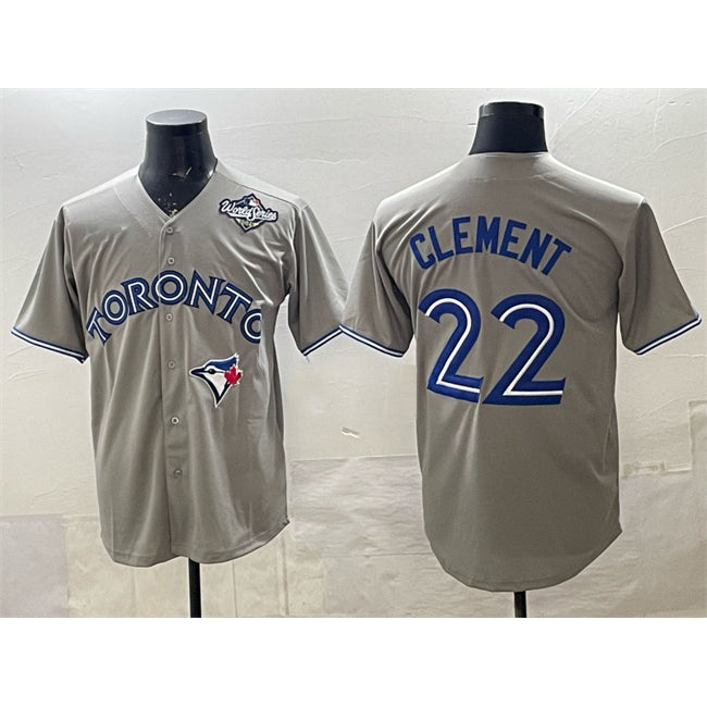 Toronto Blue Jays #22 Ernie Clement Grey BFRAILEY 2025 World Series Cool Base Stitched Jersey