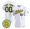 Custom Oakland Athletics Active Player White BFRAILEY Rickey Henderson Patch Vapor Premier Limited Stitched Jersey
