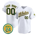 Custom Oakland Athletics Active Player White BFRAILEY Rickey Henderson Patch Vapor Premier Limited Stitched Jersey