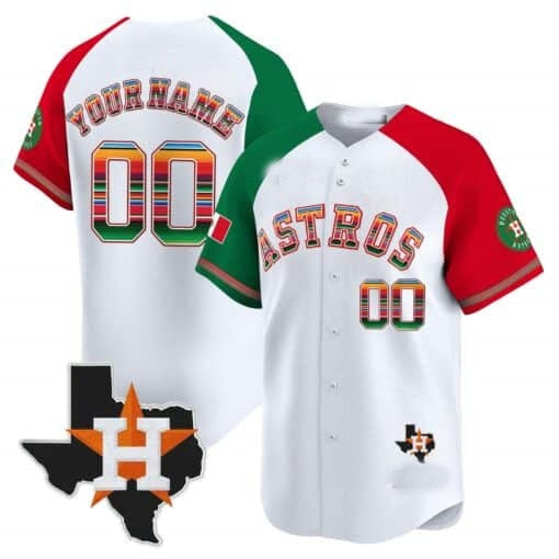 Custom Houston Astros Mexico Texas White BFRAILEY Patch Vapor Premier Limited Jersey ¨C Alternate