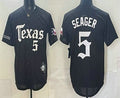 Texas Rangers #5 Corey Seager Black BFRAILEY Gothic Mexico 2025 Vapor Premier Limited Jersey