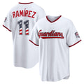 Cleveland Guardians #11 Jos¨¦ Ram¨ªrez USA 250 Fourth of July Home Stadium Jersey - White BFRAILEY