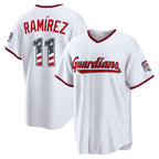 Cleveland Guardians #11 Jos¨¦ Ram¨ªrez USA 250 Fourth of July Home Stadium Jersey - White BFRAILEY