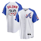 Atlanta Braves #30 Drake Baldwin Player White BFRAILEY USA 250 Fourth Of July City Connect Home Game Stitched Jerseys