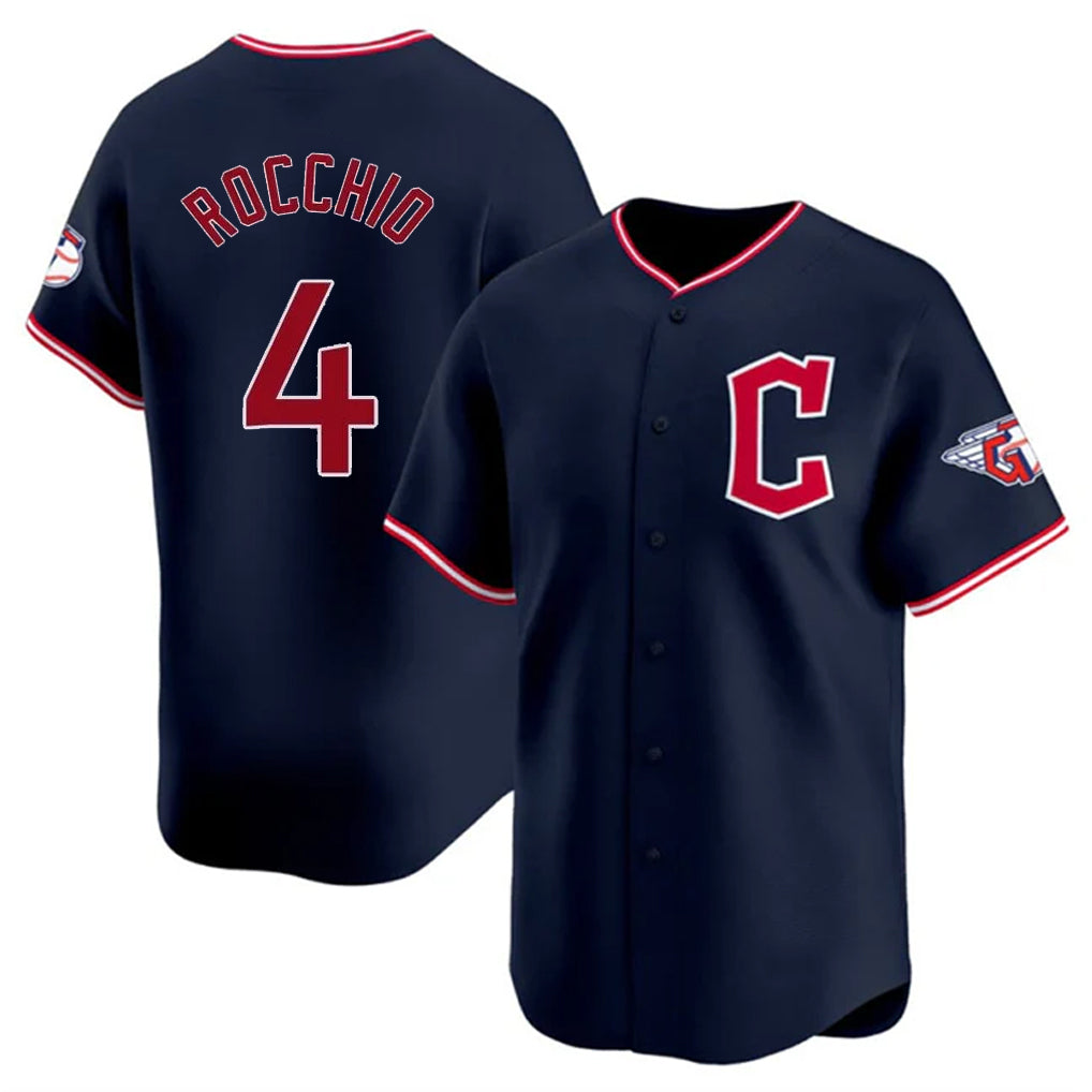 Cleveland Guardians #4 Brayan Rocchio Player Navy BFRAILEY Limited Home Stitched Jerseys