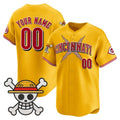 Custom Cincinnati Reds x One Piece Gold BFRAILEY Vapor Premier Limited Jersey - Stitched