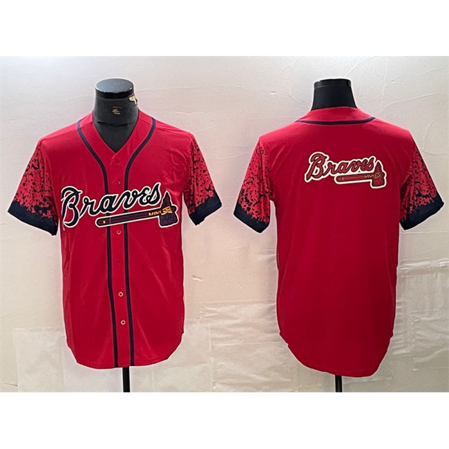 Atlanta Braves Red BFRAILEY Team Big Logo City Connect Cool Base Stitched Jersey