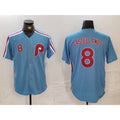 Philadelphia Phillies #8 Nick Castellanos Number Light Blue BFRAILEY Cooperstown Cool Base Jersey