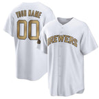 Custom Milwaukee Brewers Active Player White BFRAILEY 2022 All-Star Cool Base Stitched Jersey