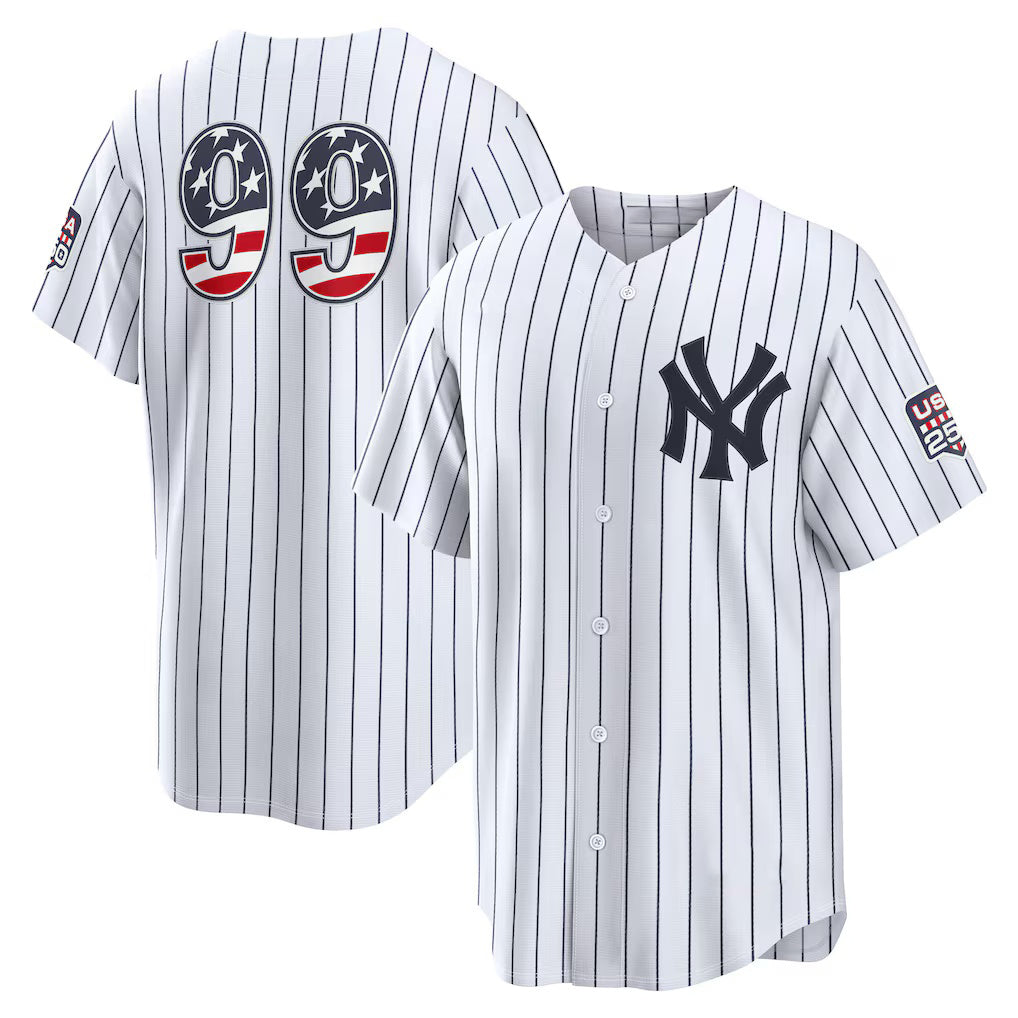New York Yankees #99 Aaron Judge USA 250 Fourth of July Home Stadium Jersey - White BFRAILEY