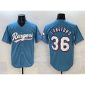 Texas Rangers #36 Wyatt Langford Blue BFRAILEY Limited Stitched Jersey