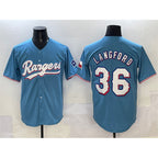 Texas Rangers #36 Wyatt Langford Blue BFRAILEY Limited Stitched Jersey