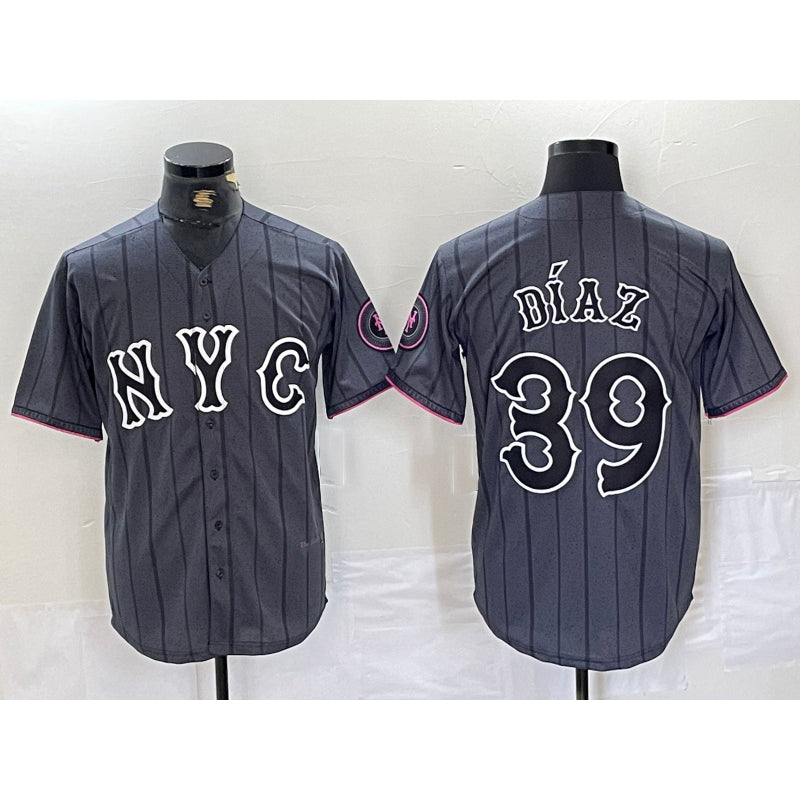 New York Mets #39 Edwin Diaz Gray BFRAILEY 2024 City Connect Cool Base Jersey 2
