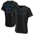 Miami Marlins #22 Sandy Alcantara Player Black BFRAILEY Home Limited Elite Stitched Jerseys