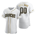 Custom Arizona Diamondbacks White BFRAILEY Stitched Flex Base Golden Edition Jersey
