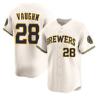 Milwaukee Brewers #28 Andrew Vaughn Cream BFRAILEY Limited Stitched Jersey