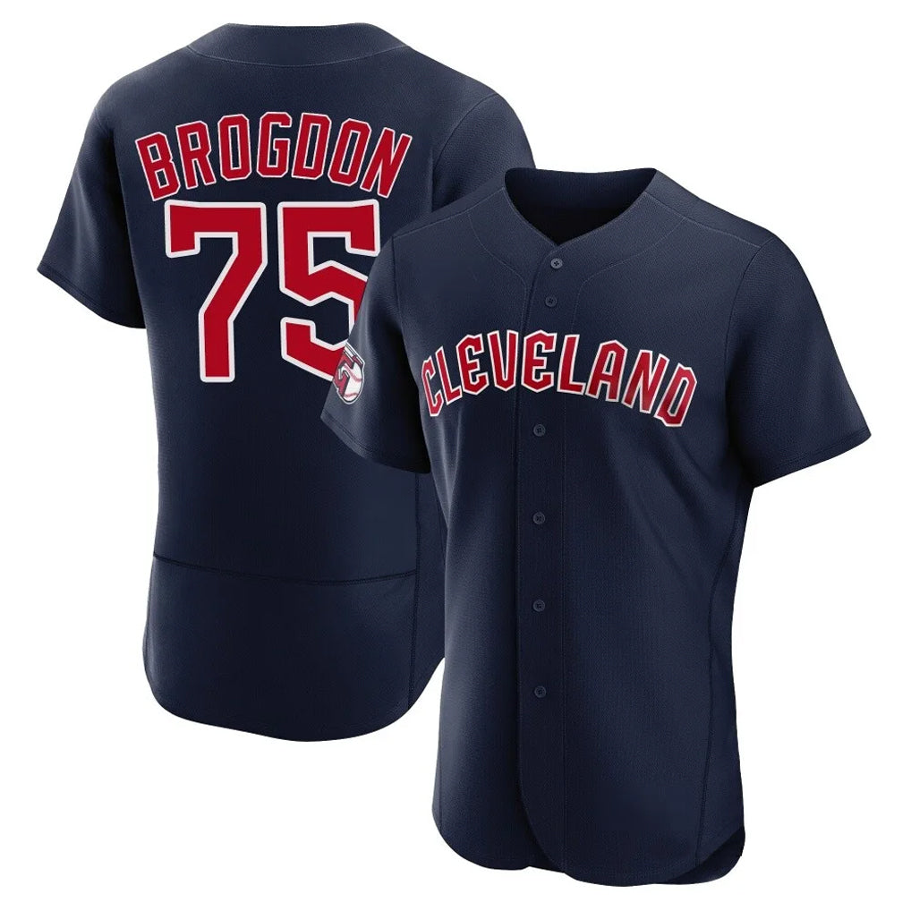 Cleveland Guardians #75 Connor Brogdon Player Navy BFRAILEY Limited Elite Home Stitched Jerseys
