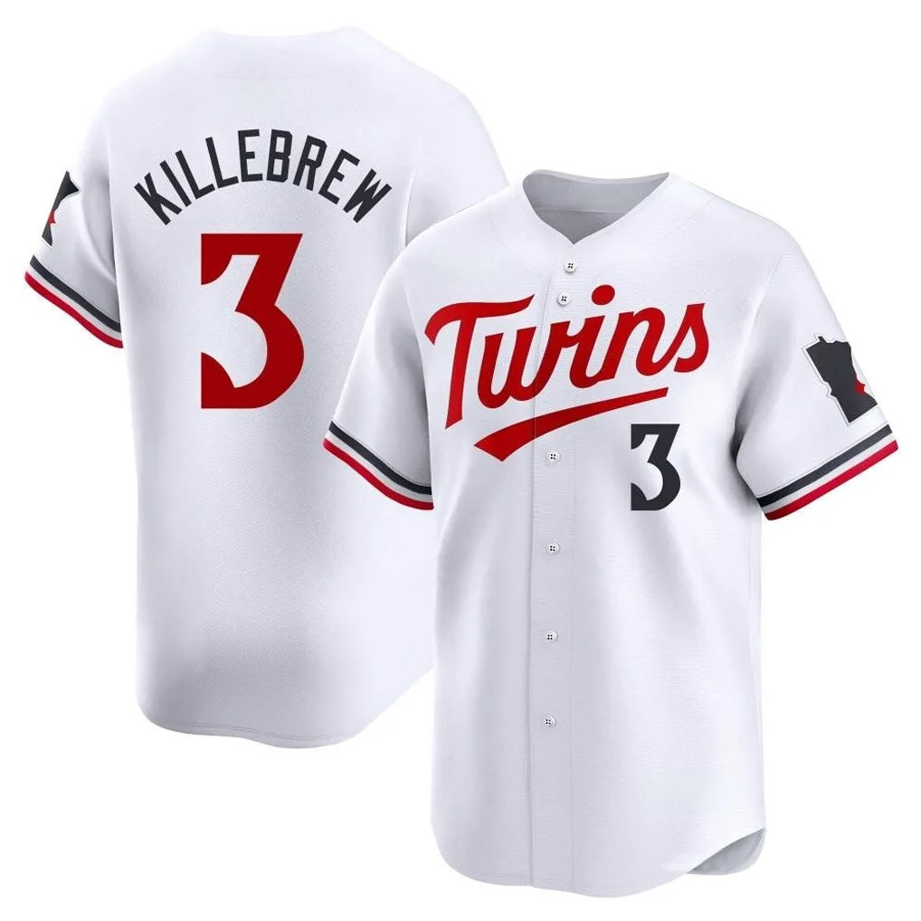 Minnesota Twins #3 Harmon Killebrew Player White BFRAILEYHome Limited Stitched Jerseys
