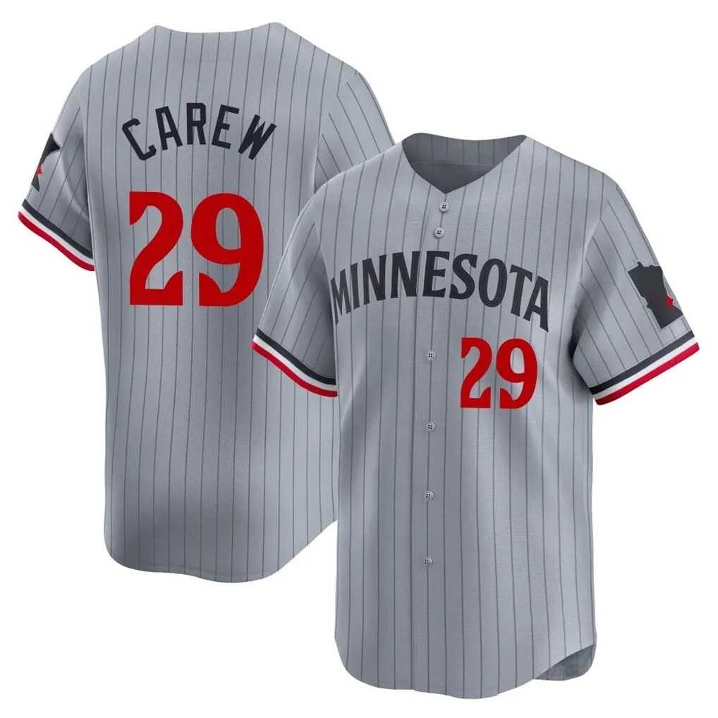 Minnesota Twins #29 Rod Carew Player Gray BFRAILEYHome Limited Stitched Jerseys