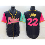 San Diego Padres #22 Juan Soto Black BFRAILEY NEW 2023 City Connect Cool Base Stitched Jersey
