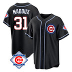 Chicago Cubs #31 Greg Maddux Player Black BFRAILEY Fashion Out 150th Anniversary Game Stitched Jerseys