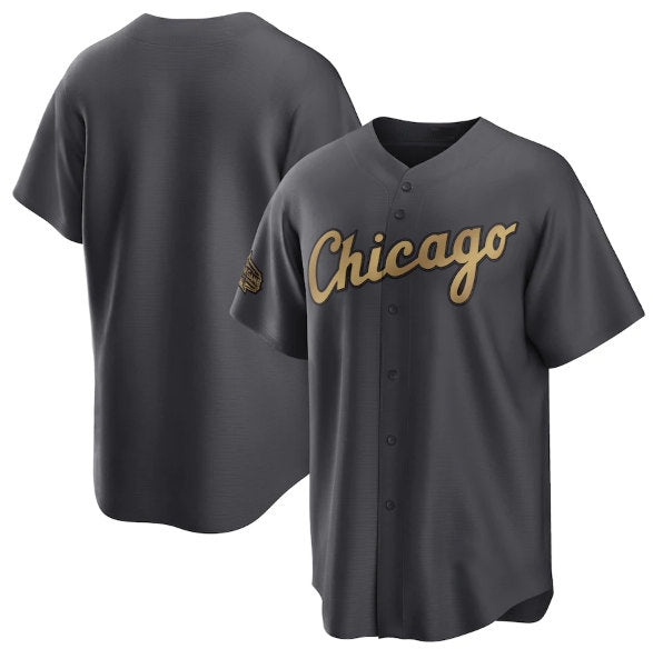 Chicago White Sox Blank Charcoal BFRAILEY 2022 All-Star Cool Base Stitched Jersey