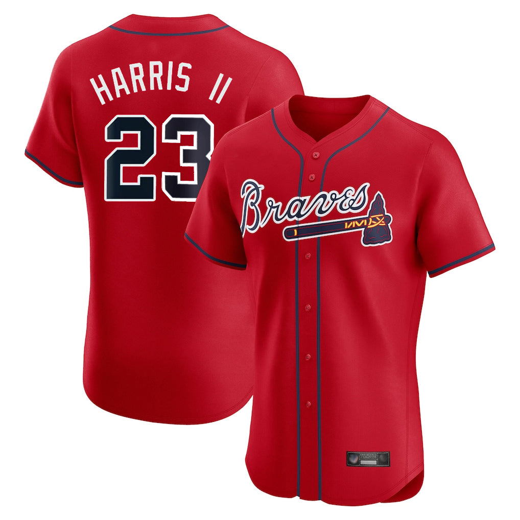 Atlanta Braves #23 Michael Harris II Player Red BFRAILEY Limited Elite Home Game Stitched Jerseys