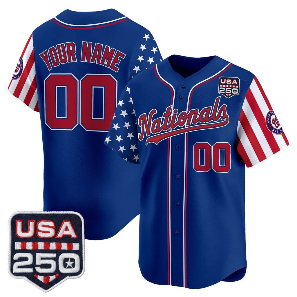 Custom Washington Nationals America 250 Edition Vapor Premier Limited Royal BFRAILEY Stitched Jerseys