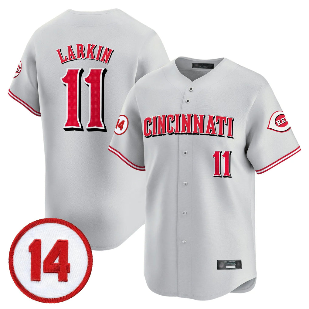 Cincinnati Reds #11 Barry Larkin Player Gray BFRAILEY Vapor Premier Limited Home Stitched Jerseys