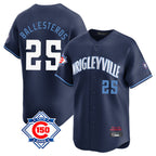 Chicago Cubs #25 Moises Ballesteros Player Navy BFRAILEY City Connect 150th Anniversary Limited Home Stitched Jerseys