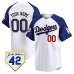 Custom Los Angeles Dodgers 2024 Jackie Robinson Patch Vapor Premier Limited Jersey ¨C White 2 BFRAILEY