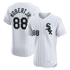 Chicago White Sox #88 Luis Robert Jr Player White BFRAILEY Stripe Limited Elite Home Stitched Jerseys